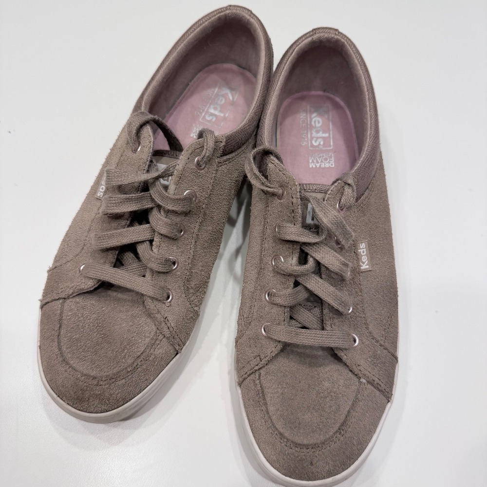 Keds Jump Kick Suede Taupe Mauve Sneakers Dream Foam WH61150 Womens 7